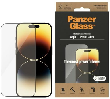 Захисне скло Panzer Glass Ultra-Wide Fit для Apple iPhone 14 Pro антибактеріальне (5711724027727)