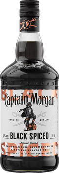 Алкогольний напій на основі Карибського рому Captain Morgan Spiced Black 0.7 л 40% (5000281033273)