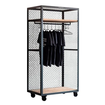 Дизайнерская Напольная вешалка в стиле Loft Design 100x40x210h Черный/Дерево ATL900