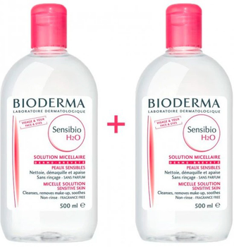 Міцелярна вода Bioderma Sensibio H2O Micellar Water Makeup Removing Micelle Solution 2x500 мл (3401326011522)