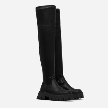 Muszkieterki damskie na obcasie za kolano Steve Madden Outsource Boot SM11002706-001 39 24.6 cm Czarne (8720857167580)