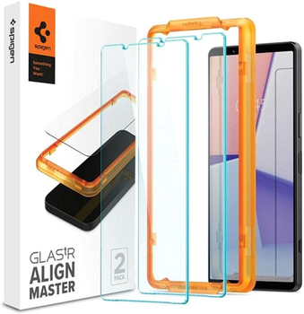 Zestaw szkieł ochronnych Spigen AlignMaster Glass.Tr Slim do Sony Xperia 1 V 2 szt (8809896747394)