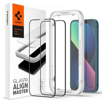 Zestaw szkieł ochronnych Spigen AlignMaster Glass FC do Apple iPhone 13/13 Pro 2 szt (8809811851243)