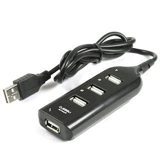 ЮСБ хаб (USB 2.0 Hub) концентратор - 4 порта - черный арт.100037ч