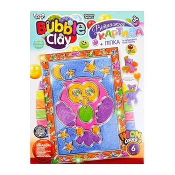 Набір креативної творчості "BUBBLE CLAY" BBC-02-01U...-06U вітражна картина (Сова)
