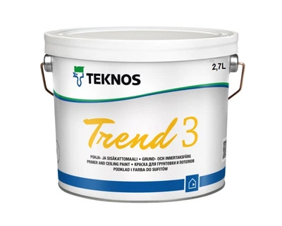 Краска акрилатная TEKNOS TREND 3 грунтовочная белая (база 1) 2,7л