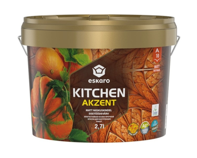 Краска акрилатная ESKARO KITCHEN для кухни белая-база А 2,7л