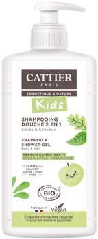 Szampon do oczyszczania włosów Cattier Paris Kids Shampoo and Shower Gel Green Apple Fragrance Organic 500 ml (3283950924368)