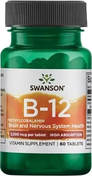 Вітамін B12 Swanson Health Products 60 таблеток (87614027838)
