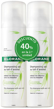 Szampon suchy do oczyszczania Klorane Ultra Gentle Dry Shampoo Oat Extract 2 x 150 ml (3282779324533)