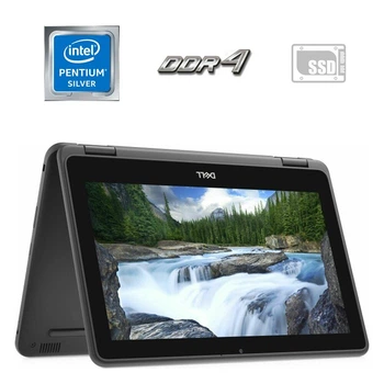 Нетбук Dell Latitude 3190 2-in-1 / 11.6" (1920x1080) IPS Touch / Intel Pentium Silver N5030 (4 ядра по 1.1 - 3.1 GHz) / 4 GB DDR4 / 256 GB SSD M.2 / Intel UHD Graphics 605 / WebCam / Windows 10 Lic б/у