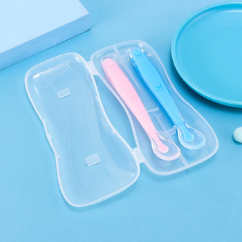 Набір силіконового дитячого посуду (2 ложки) Blue and Pink, Velice
