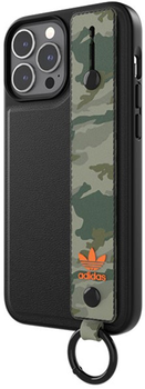 Etui plecki Adidas OR Hand Strap Case do Apple iPhone 13 Pro Max Black-green moro (8718846098694)