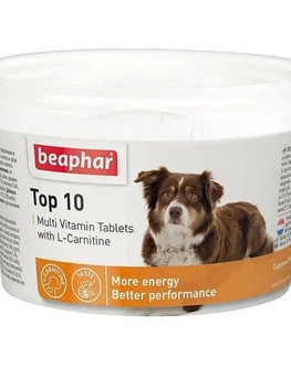 Витамины для собак Top 10 с L-карнитином со вкусом креветок 180тб