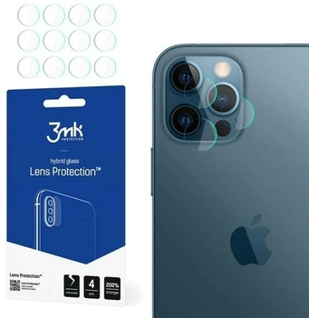 Zestaw szkieł hartowanych 3MK Lens Protection na aparat Apple iPhone 12 Pro 4 szt (5903108323215)
