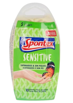 Медицинские перчатки Spontex Latex Sensitive Guantes Satinados Sin Polvo Talla S (3384129941169)