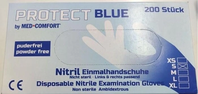 Рукавички медичні Protect Blue Guantes de Nitrilo 200 unidades talla S (4044941012773)