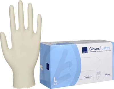 Рукавички медичні Abena Natural Latex Gloves L 100U (5703538935695)
