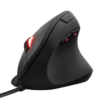 Мышь Trust GXT 144 Rexx Ergonomic Vertical Gaming, Black, USB, оптическая, 250 - 10000 dpi, 6 программируемых кнопок, настраиваемая цветная подсветка RGB, 1.8 м (22991)