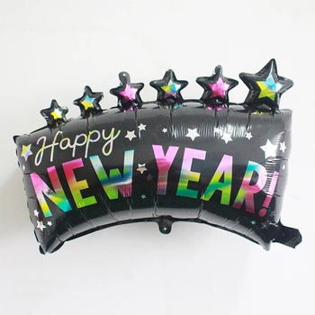 Новогодний Шар Happy New Year Со Звездочками 69x48см ( 27") | Рождество