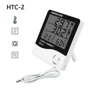 Годинник метеостанція HTC-2 з термометром та гігрометром білий