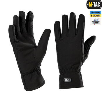 Зимние тактические перчатки сенсорные M-Tac Soft Shell Black Размер XL