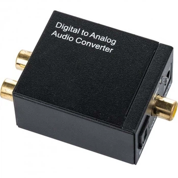 Оптический конвертер звука Digital to Analog + AUX с кабелем Черный