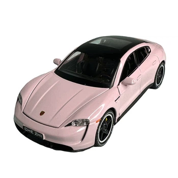 Машинка іграшка Porsche Taycan моделька металева колекційна 16 см Рожевий (8494860)