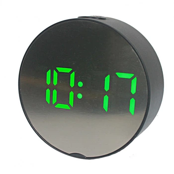 Часы настольные зеркальные с зеленой подсветкой HLV DT-6505 5427 Black (N014959)