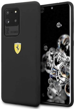 Etui plecki Ferrari Silicone do Samsung Galaxy S20 Ultra Black (3700740473375)