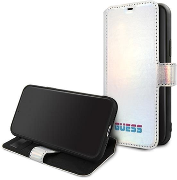 Etui z klapką Guess Book Iridescent do Apple iPhone 11 Pro Silver (3700740461549)