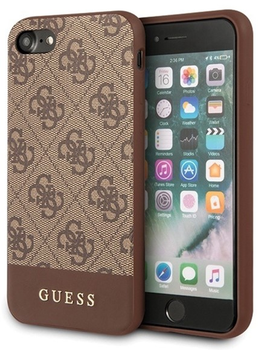 Etui plecki Guess 4G Stripe Collection do Apple iPhone 7/8 Brown (3700740471319)