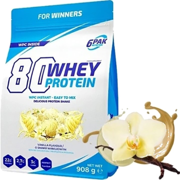 Białko 6PAK Nutrition 80 Białko Serwatkowe 908 g Wanilia (5902811811293)