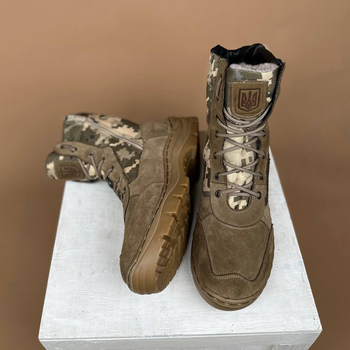 Тактические женские ботинки Kindzer кожаные натуральный мех 38 койот
