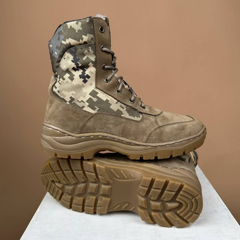 Тактичні жіночі черевики Kindzer шкіряні натуральне хутро 36 койот