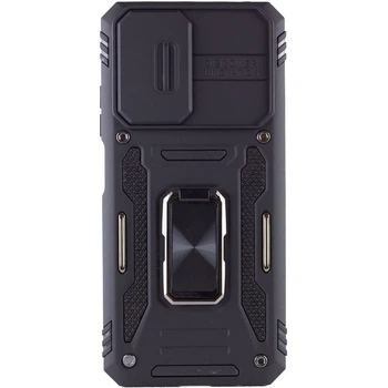 Чохол зі шторкою для камери Camshield Army Ring для Xiaomi Redmi Note 11 Pro 4G/5G, Redmi Note 11E Pro та Redmi Note 12 Pro 4G , ударостійкий кейс з кільцем-тримачем та функцією підставки Black
