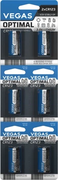 Первичный элемент питания Vegas Optimal VCR-123BL6-OP CR123 Lithium 6 шт (4822050116700)