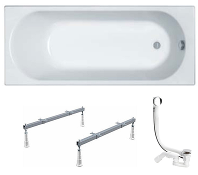 Ванна акрилова KOLO OPAL PLUS 150х70 (XWP1350000N) + Сифон для ванни VIEGA 285357 + Ніжки KOLO SN14 (комплект)