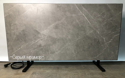 Обогреватель керамический панельный с кнопкой и ножками SunCeramic CH-1000 на 20 кв.м 60х120х1.2 см Серый мрамор (763-Серый мрамор)