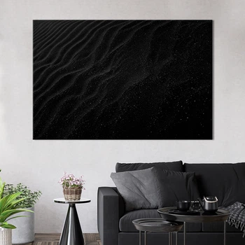 Картина абстракция картина в спальню офис Чёрная пустыня 51x34 см (A872-1)