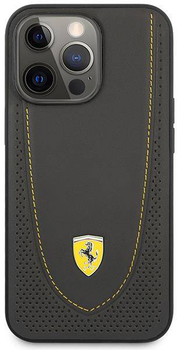 Панель Ferrari Leather Curved Line для Apple iPhone 13 Pro Чорний (3666339025496)