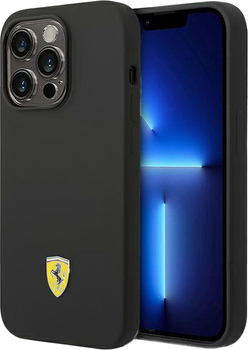 Etui plecki Ferrari Metal Logo do Apple iPhone 14 Pro Black (3666339063221)