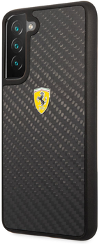 Etui plecki Ferrari On Track Real Carbon do Samsung Galaxy S21 FE Black (3666339045272)