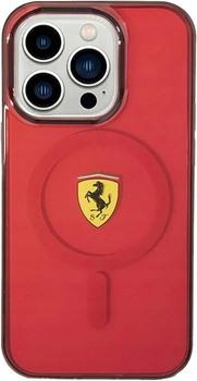 Etui plecki Ferrari Translucent Magsafe do Apple Phone 14 Pro Red (3666339120993)