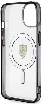 Etui plecki Ferrari Outline Magsafe do Apple iPhone 14 Black (3666339121136)