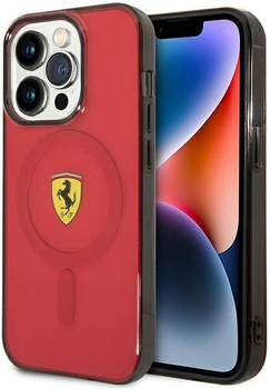 Etui plecki Ferrari Translucent Magsafe Ferrari do Apple iPhone 14 Pro Max Red (3666339121006)