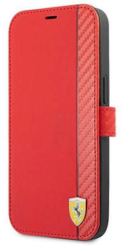Etui z klapką Ferrari Book On Track Carbon Stripe do Apple iPhone 13 /13 Pro Red (3666339026530)