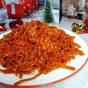Стружка кальмара с кунжутом (по-шанхайски) Премиум, 500г, закуски к пиву, кальмаровые