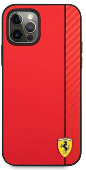 Etui plecki Ferrari On Track Carbon Stripe do Apple iPhone 12/12 Pro Red (3700740499375)