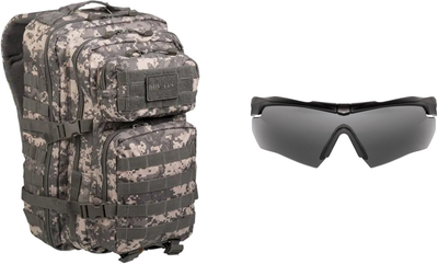 Набор Очки защитные ESS Crossbow 3LS Kit + Рюкзак тактический MIL-TEC 36 л Assault L AT Digital Pixel